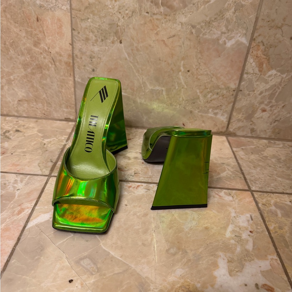 The Attico Green Iridescent Heels